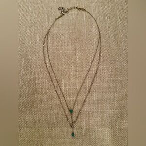 Kendra Scott Silver Multi Strand Necklace with Turquoise Stones